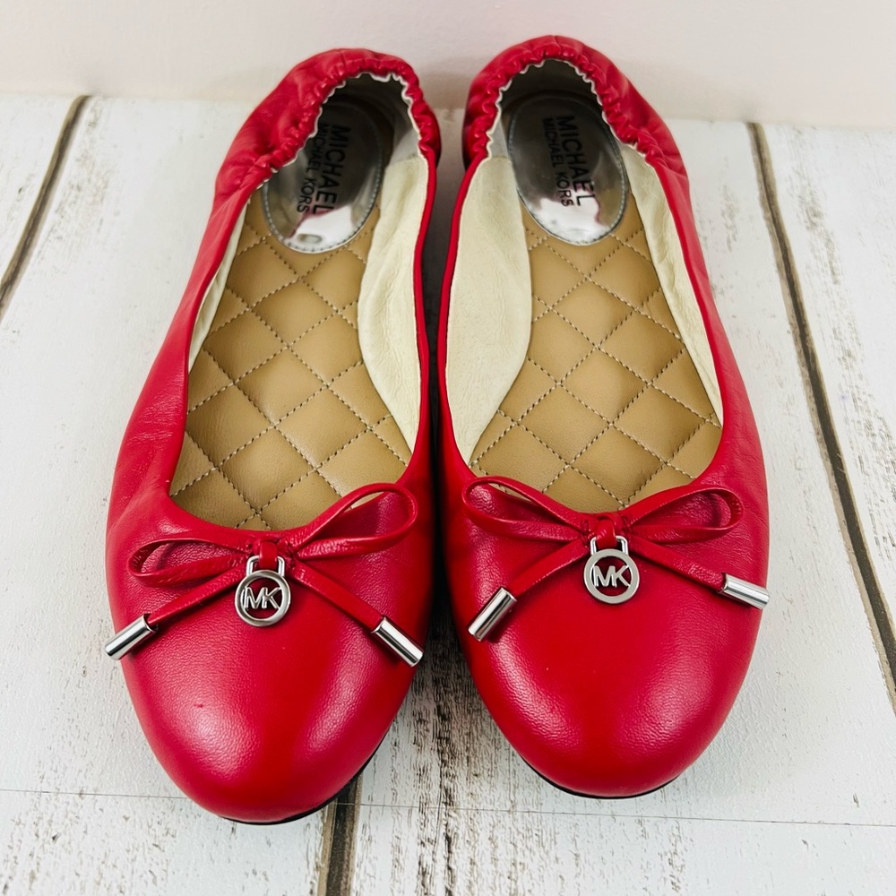 Michael Kors Red Ballet Flats Sz.8 - Picture 3 of 9